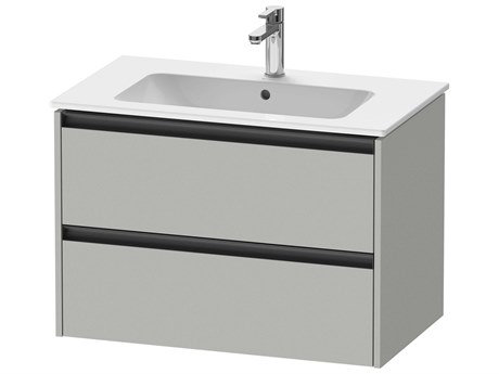 Duravit Ketho.2 item 32" Two Drawer Concrete Gray Matt Wall-Mounted Vanity Unit
