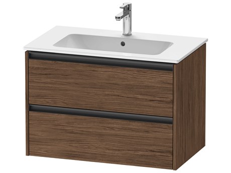 Duravit Ketho.2 item 32" Two Drawer Walnut (Dark) Matt Wall-Mounted Vanity Unit