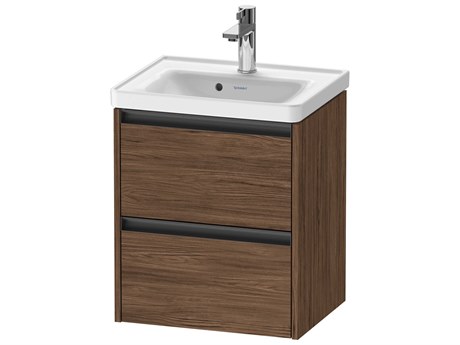 Duravit Ketho.2 item 19" Two Drawer Walnut (Dark) Matt Wall-Mounted Vanity Unit