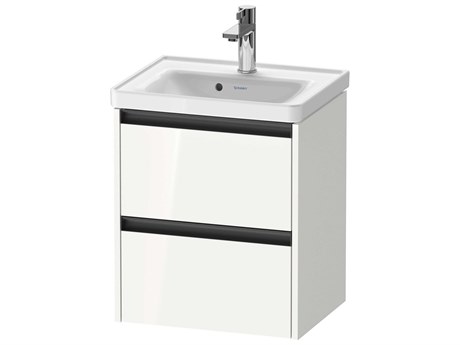 Duravit Ketho.2 item 19" Two Drawer White High Gloss Wall-Mounted Vanity Unit