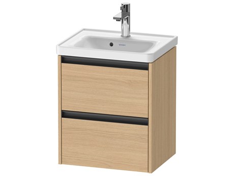 Duravit Ketho.2 item 19" Two Drawer Natural Oak Matt Wall-Mounted Vanity Unit