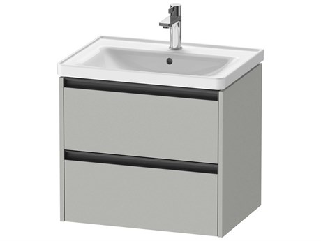 Duravit Ketho.2 item 25" Two Drawer Concrete Gray Matt Wall-Mounted Vanity Unit