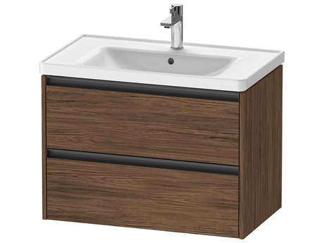 Duravit Ketho.2 item 31" Two Drawer Walnut (Dark) Matt Wall-Mounted Vanity Unit