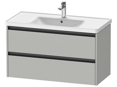 Duravit Ketho.2 item 39" Two Drawer Concrete Gray Matt Wall-Mounted Vanity Unit