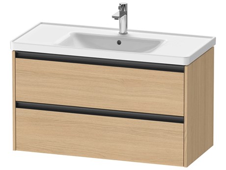 Duravit Ketho.2 item 39" Two Drawer Natural Oak Matt Wall-Mounted Vanity Unit