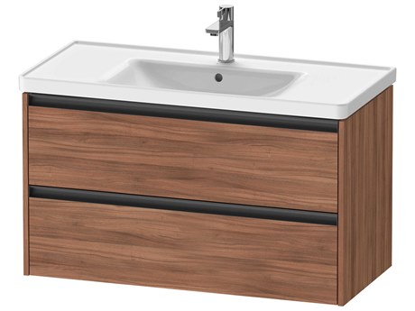 Duravit Ketho.2 item 39'' Two Drawer Walnut Matt Wall-Mounted Vanity Unit