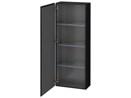 Duravit L-cube 20'' Black Oak Matt Wall-Mounted Cabinet - Left-Hand Hinge