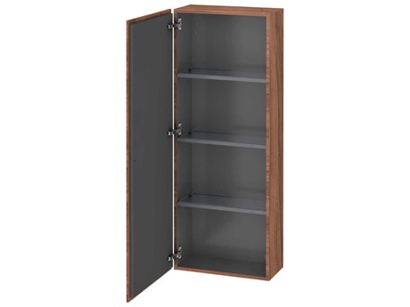 Duravit L-cube 20'' Walnut Matt Wall-Mounted Cabinet - Left-Hand Hinge
