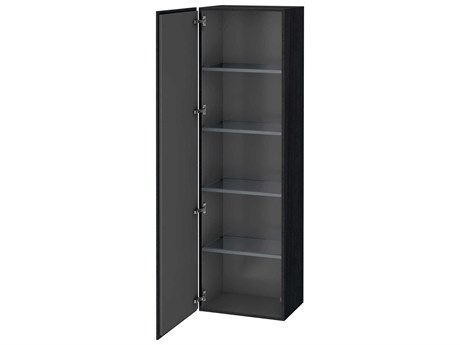 Duravit L-cube 20'' Black Oak Matt Wall-Mounted Cabinet - Left-Hand Hinge