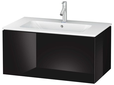Duravit L-cube 32'' Black High Gloss Wall-Mounted Vanity Unit