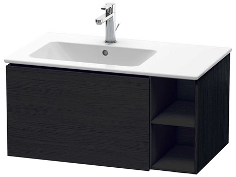 Duravit L-cube 32'' Black Oak Matt Wall-Mounted Vanity Unit (2 Right Side Open Compartments)