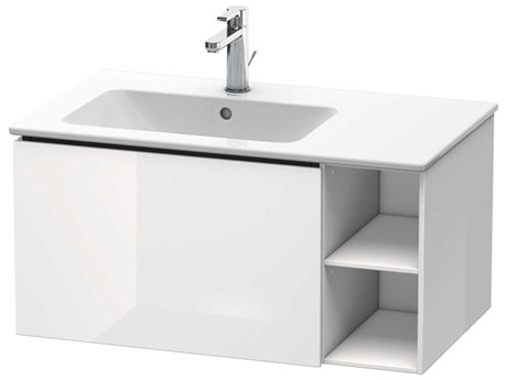 Duravit L-cube 32'' White High Gloss Wall-Mounted Vanity Unit (2 Right Side Open Compartments)