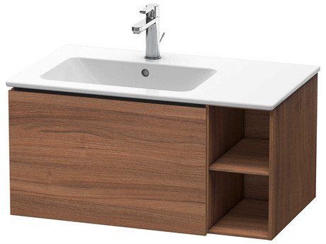 Duravit L-cube 32'' Walnut Matt Wall-Mounted Vanity Unit (2 Right Side Open Compartments)