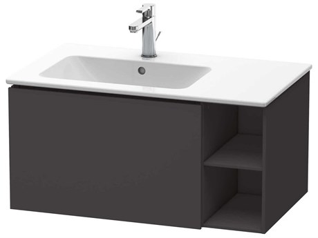 Duravit L-cube 32'' Graphite Super Matt Wall-Mounted Vanity Unit (2 Right Side Open Compartments)