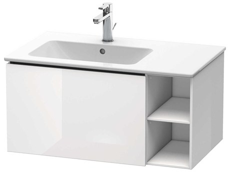 Duravit L-cube 32'' White High Gloss (Lacquer) Wall-Mounted Vanity Unit (2 Right Side Open Compartments)