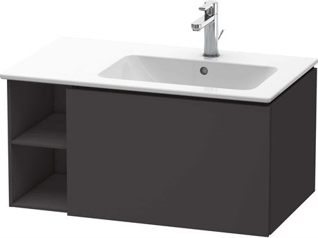 Duravit L-cube 32'' Graphite Super Matt Wall-Mounted Vanity Unit (2 Left Side Open Compartments)