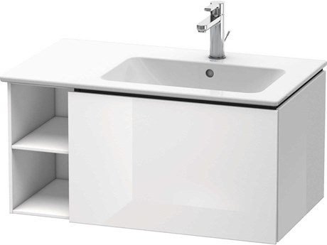 Duravit L-cube 32'' White High Gloss (Lacquer) Wall-Mounted Vanity Unit (2 Left Side Open Compartments)