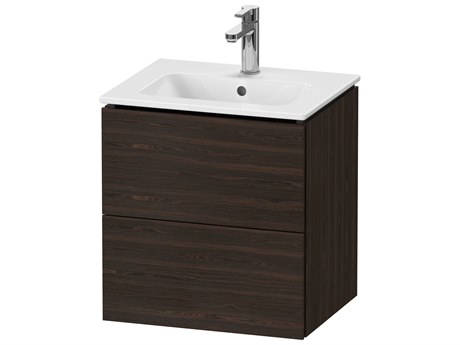 Duravit L-cube 21'' Two Drawer Walnut (brushed) Matt Wall-Mounted Vanity Unit