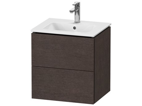 Duravit L-cube 21'' Two Drawer Dark Brushed Oak Matt Wall-Mounted Vanity Unit