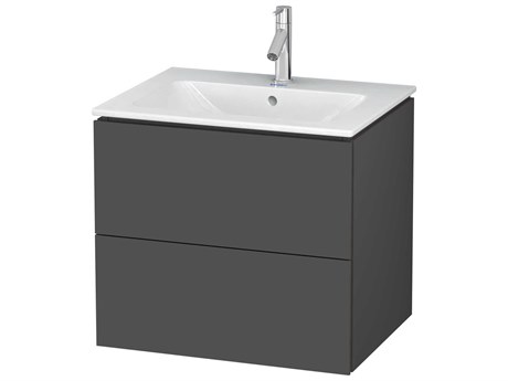 Duravit L-cube 24'' Two Drawer Graphite Matt Wall-Mounted Vanity Unit
