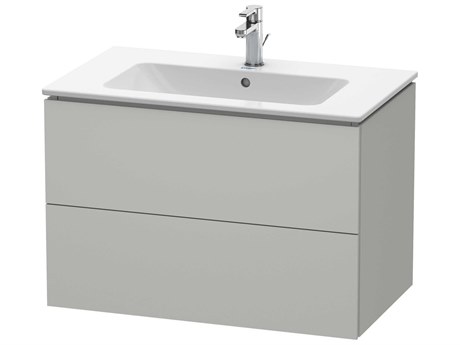 Duravit L-cube 32'' Two Drawer Concrete Gray Matt Wall-Mounted Vanity Unit
