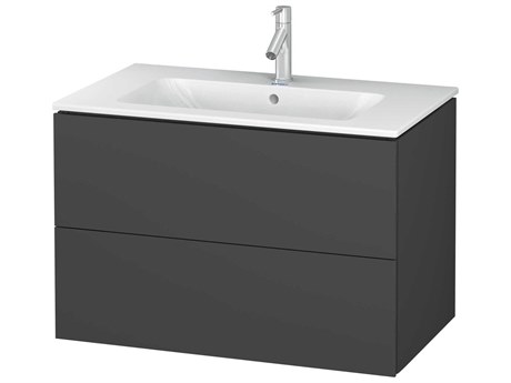 Duravit L-cube 32'' Two Drawer Graphite Matt Wall-Mounted Vanity Unit