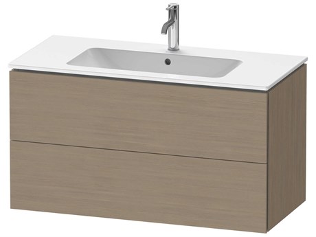 Duravit L-cube 40'' Two Drawer Oak Terra Matt Wall-Mounted Vanity Unit