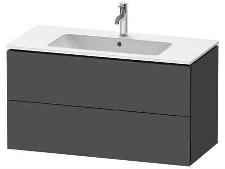 Duravit L-cube 40'' Two Drawer Graphite Matt Wall-Mounted Vanity Unit