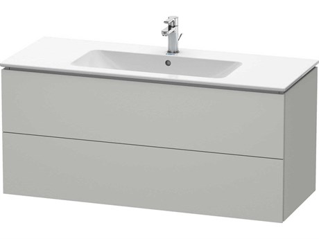 Duravit L-cube 48'' Two Drawer Concrete Gray Matt Wall-Mounted Vanity Unit