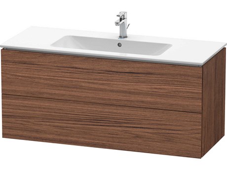 Duravit L-cube 48'' Two Drawer Walnut (Dark) Matt Wall-Mounted Vanity Unit