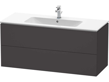 Duravit L-cube 48'' Two Drawer Graphite Super Matt Wall-Mounted Vanity Unit