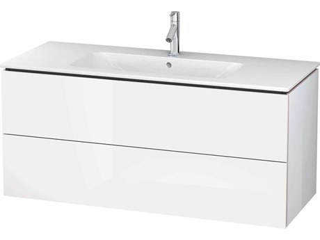 Duravit L-cube 48'' Two Drawer White High Gloss (Lacquer) Wall-Mounted Vanity Unit