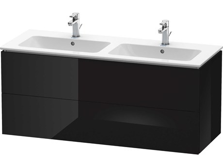 Duravit L-cube 51'' Two Drawer Black High Gloss Wall-Mounted Vanity Unit