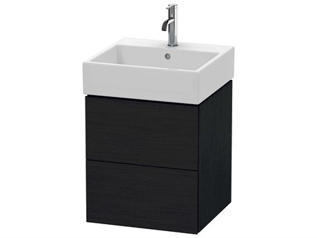 Duravit L-cube 19'' Two Drawer Black Oak Matt Wall-Mounted Vanity Unit