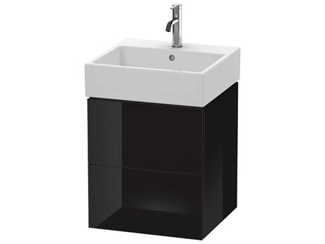 Duravit L-cube 19'' Two Drawer Black High Gloss Wall-Mounted Vanity Unit