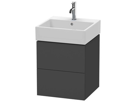 Duravit L-cube 19'' Two Drawer Graphite Super Matt Wall-Mounted Vanity Unit