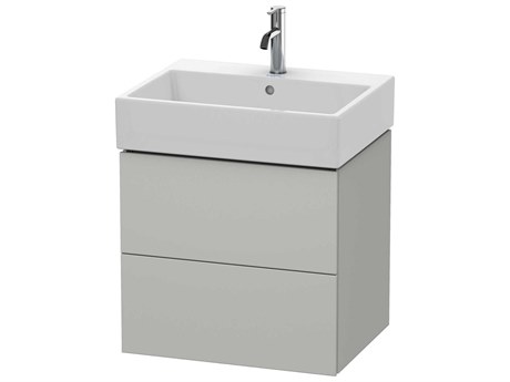 Duravit L-cube 23'' Two Drawer Concrete Gray Matt Wall-Mounted Vanity Unit
