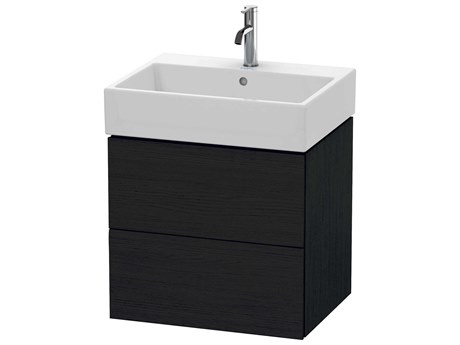 Duravit L-cube 23'' Two Drawer Black Oak Matt Wall-Mounted Vanity Unit