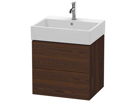 Duravit L-cube 23'' Two Drawer Walnut (Brushed) Matt Wall-Mounted Vanity Unit