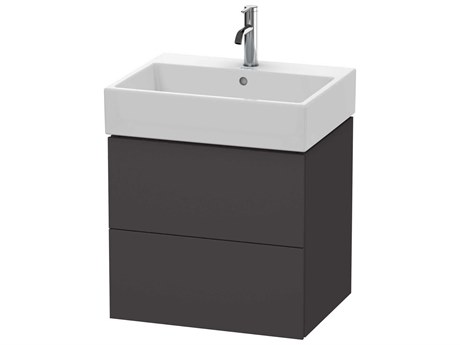 Duravit L-cube 23'' Two Drawer Graphite Super Matt Wall-Mounted Vanity Unit