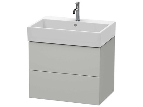Duravit L-cube 27'' Two Drawer Concrete Gray Matt Wall-Mounted Vanity Unit
