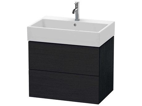 Duravit L-cube 27'' Two Drawer Black Oak Matt Wall-Mounted Vanity Unit
