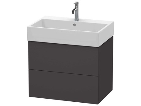 Duravit L-cube 27'' Two Drawer Graphite Super Matt Wall-Mounted Vanity Unit