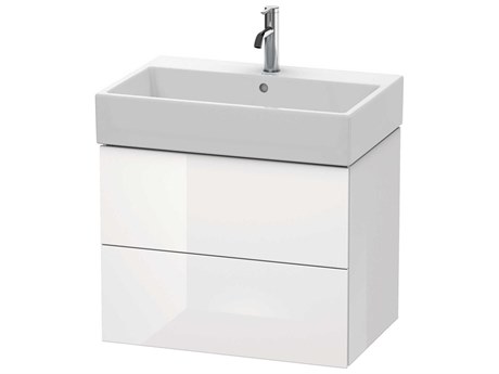 Duravit L-cube 27'' Two Drawer White High Gloss (Lacquer) Wall-Mounted Vanity Unit