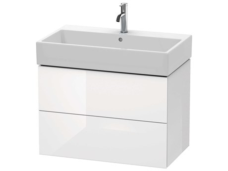 Duravit L-cube 31'' Two Drawer White High Gloss Wall-Mounted Vanity Unit