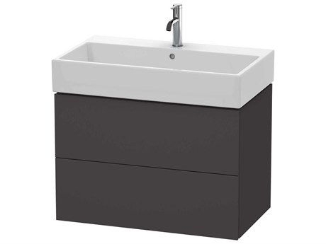 Duravit L-cube 31'' Two Drawer Graphite Super Matt Wall-Mounted Vanity Unit
