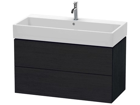 Duravit L-cube 39'' Two Drawer Black Oak Matt Wall-Mounted Vanity Unit