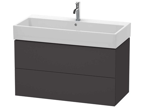 Duravit L-cube 39'' Two Drawer Graphite Super Matt Wall-Mounted Vanity Unit