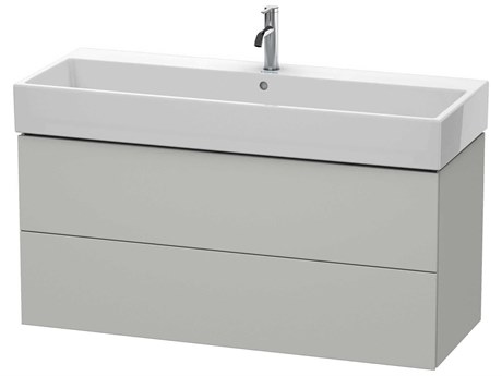 Duravit L-cube 47'' Two Drawer Concrete Gray Matt Wall-Mounted Vanity Unit