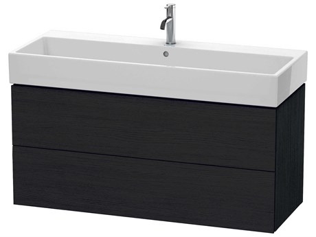 Duravit L-cube 47'' Two Drawer Black Oak Matt Wall-Mounted Vanity Unit